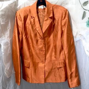 SUIT STUDIO PERSIMMON POLYESTER 3-BUTTON SINGLE-BREASTED SUIT BLAZER SZ 16